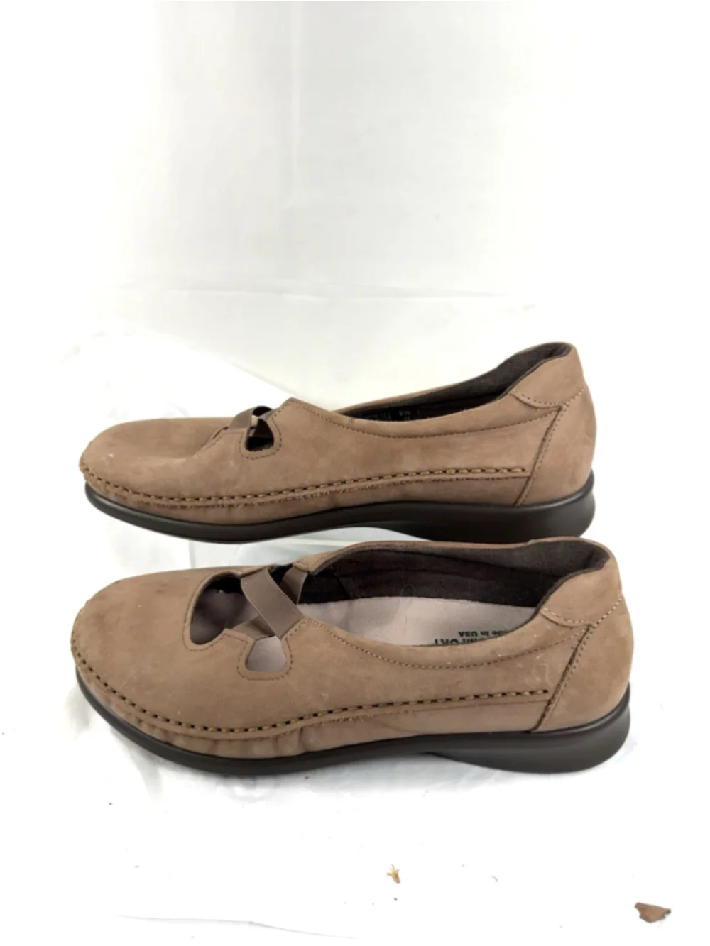 SAS Women's Size 8.5W Praline Tan Crissy Slip On Nubuck Leather Loafer Shoes
